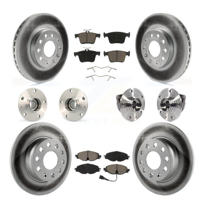 Hub Bearing Coated Brake Rotor & Pad Front Rear Kit (10Pc) For 2016 Audi A3 2.0L