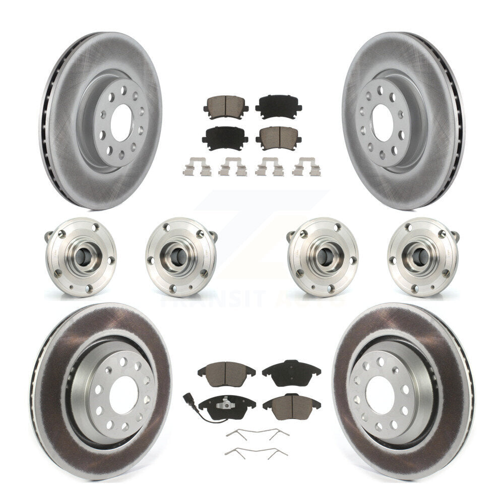 Hub Bearing Coat Brake Rotor Pads Front Rear Kit (10Pc) For Volkswagen Passat CC