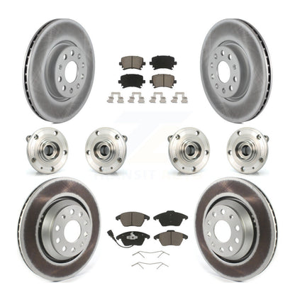 Hub Bearing Coat Brake Rotor Pads Front Rear Kit (10Pc) For Volkswagen Passat CC