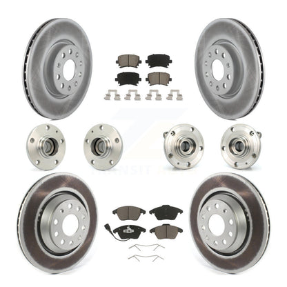 Hub Bearing Coat Brake Rotor Pads Front Rear Kit (10Pc) For Volkswagen Passat CC