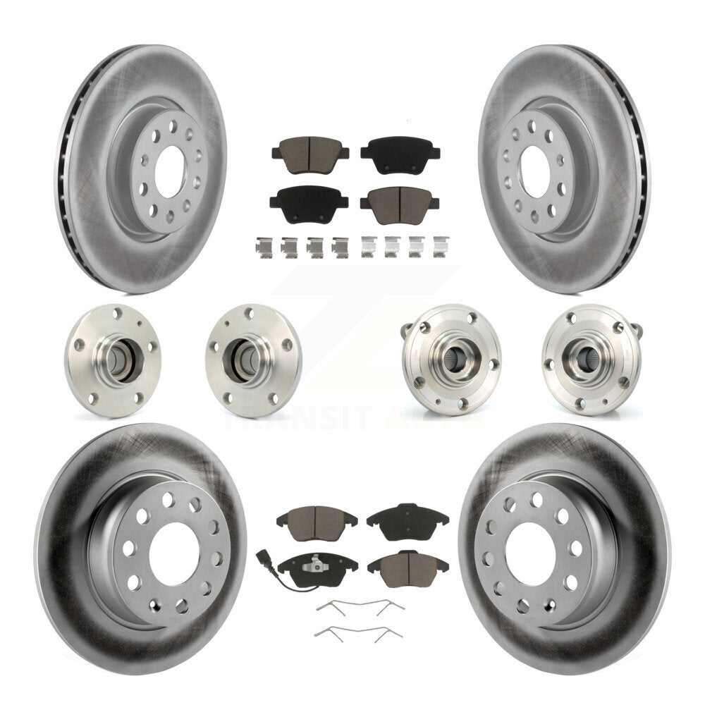 Hub Bearing Coat Brake Rotor Pad Front Rear Kit (10Pc) For Volkswagen Beetle GTI