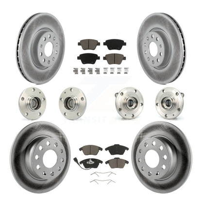Hub Bearing Coat Brake Rotor Pad Front Rear Kit (10Pc) For Volkswagen Beetle GTI
