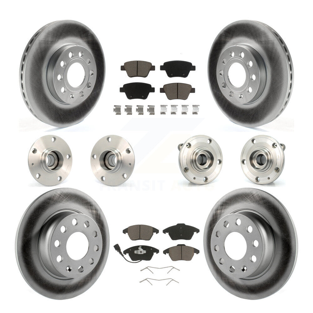 Hub Bearing Coated Brake Rotor & Pad Front Rear Kit (10Pc) For Volkswagen Beetle