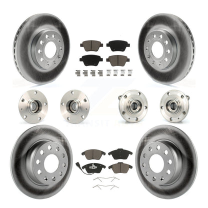 Hub Bearing Coated Brake Rotor & Pad Front Rear Kit (10Pc) For Volkswagen Beetle