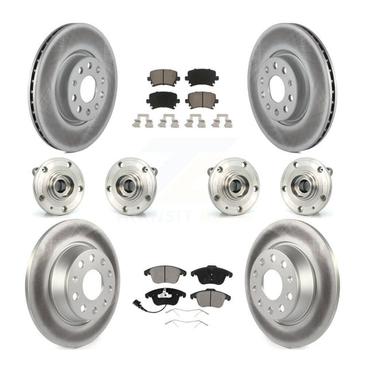 Hub Bearing Coat Brake Rotor Pads Front Rear Kit (10Pc) For Volkswagen Tiguan Q3