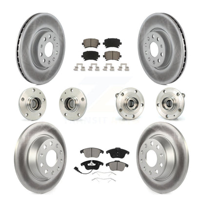 Hub Bearing Coat Brake Rotor Pads Front Rear Kit (10Pc) For Volkswagen Tiguan Q3