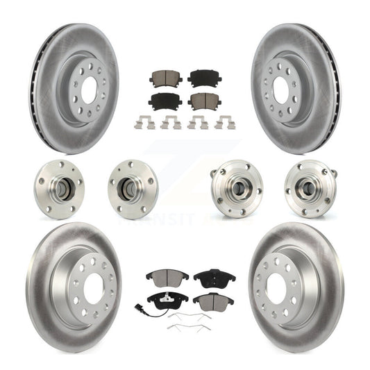 Hub Bearing Coat Brake Rotor Pads Front Rear Kit (10Pc) For Volkswagen Tiguan Q3