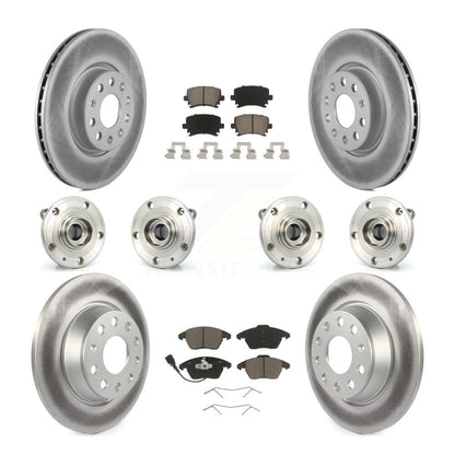 Hub Bearing Coat Brake Rotor Pads Front Rear Kit (10Pc) For Volkswagen Passat CC