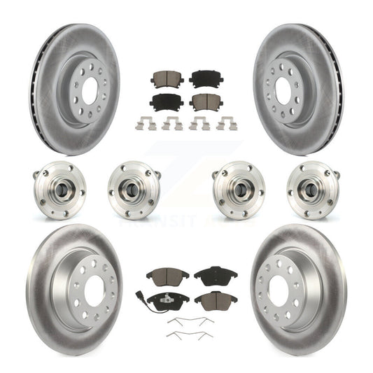 Hub Bearing Coat Brake Rotor Pads Front Rear Kit (10Pc) For Volkswagen Passat CC