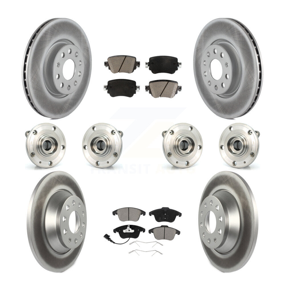 Hub Bearing Coated Brake Rotor And Pad Front Rear Kit (10Pc) For Audi Q3 Quattro