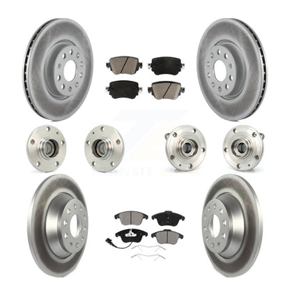 Hub Bearing Coated Brake Rotor & Pad Front Rear Kit (10Pc) For 2016-2018 Audi Q3