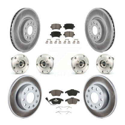 Hub Bearing Coated Brake Rotor And Pad Front Rear Kit (10Pc) For Audi A3 Quattro