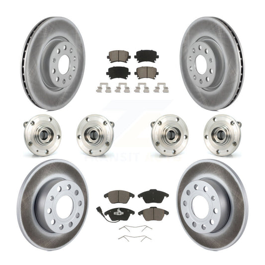 Hub Bearing Coated Brake Rotor And Pad Front Rear Kit (10Pc) For Audi A3 Quattro