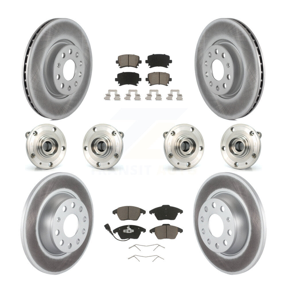 Hub Bearing Coated Brake Rotor And Pad Front Rear Kit (10Pc) For Audi A3 Quattro