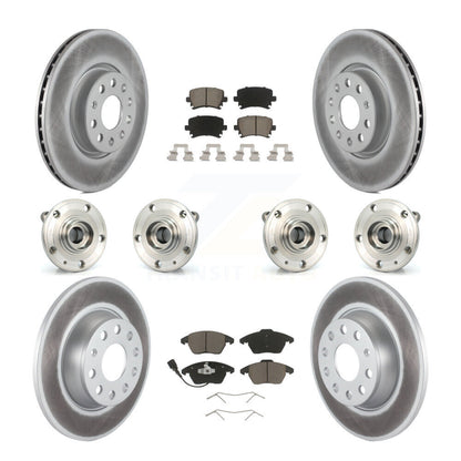 Hub Bearing Coated Brake Rotor And Pad Front Rear Kit (10Pc) For Audi A3 Quattro