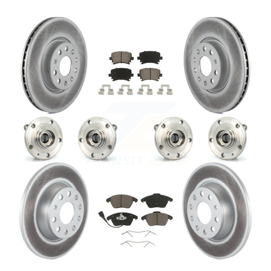 Hub Bearing Coated Brake Rotor And Pad Front Rear Kit (10Pc) For Audi A3 Quattro