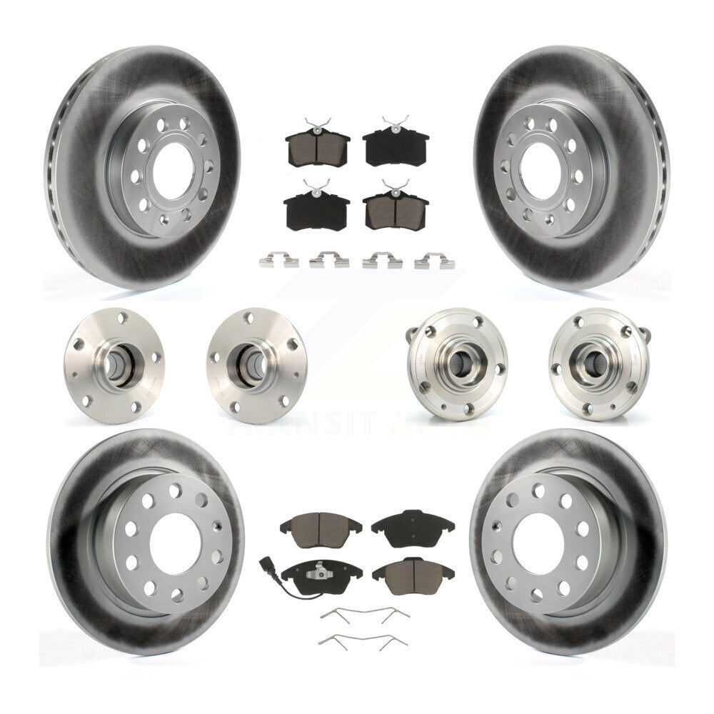 Hub Bearing Coated Brake Rotor & Pad Front Rear Kit (10Pc) For Volkswagen Beetle