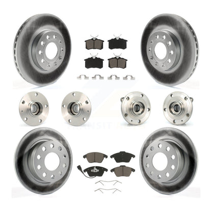 Hub Bearing Coated Brake Rotor & Pad Front Rear Kit (10Pc) For Volkswagen Beetle