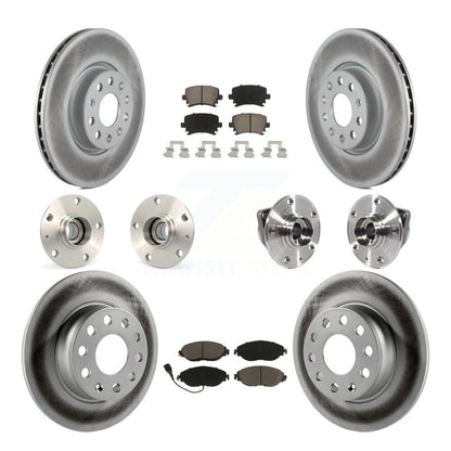 Hub Bearing Coated Disc Brake Rotor Pad Front Rear Kit (10Pc) For Volkswagen GTI