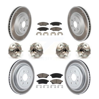 Hub Bearing Coated Brake Rotor & Pad Front Rear Kit (10Pc) For Cadillac SRX Saab