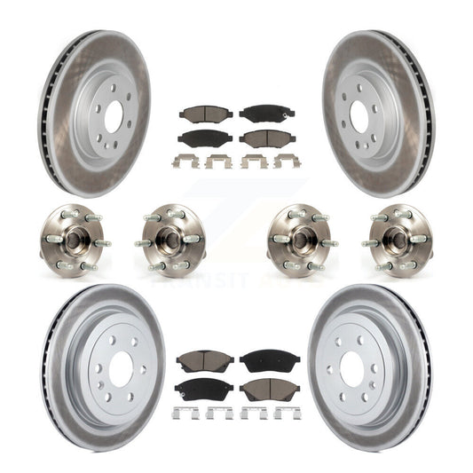 Hub Bearing Coated Brake Rotor & Pad Front Rear Kit (10Pc) For Cadillac SRX Saab