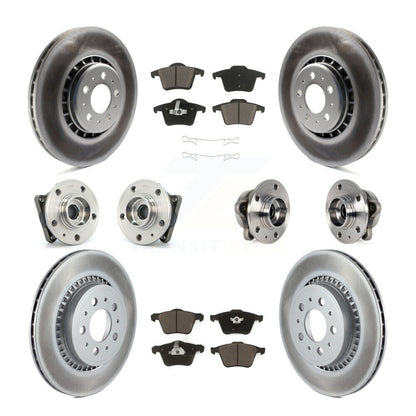 Hub Bearing Coat Brake Rotor Pads Front Rear Kit (10Pc) For 08-14 Volvo XC90 AWD