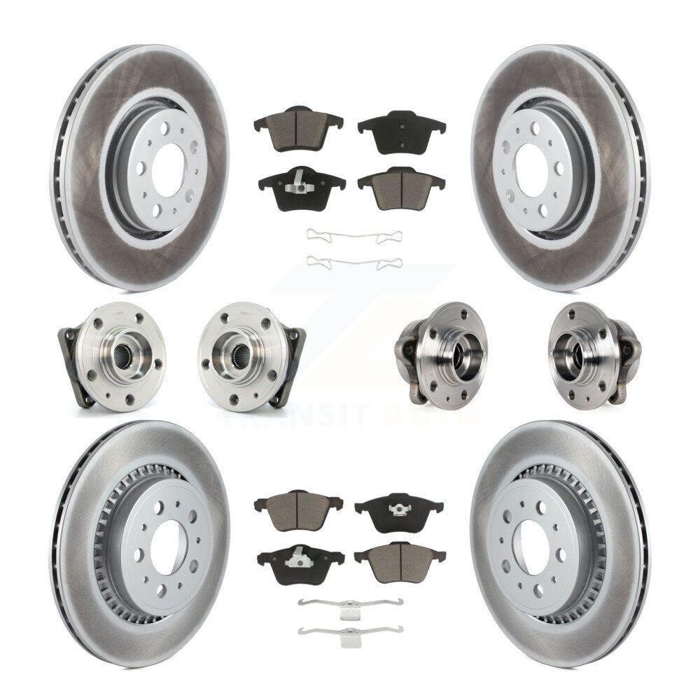 Hub Bearing Coat Brake Rotor Pads Front Rear Kit (10Pc) For 08-14 Volvo XC90 AWD