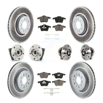 Hub Bearing Coat Brake Rotor Pads Front Rear Kit (10Pc) For 08-14 Volvo XC90 AWD