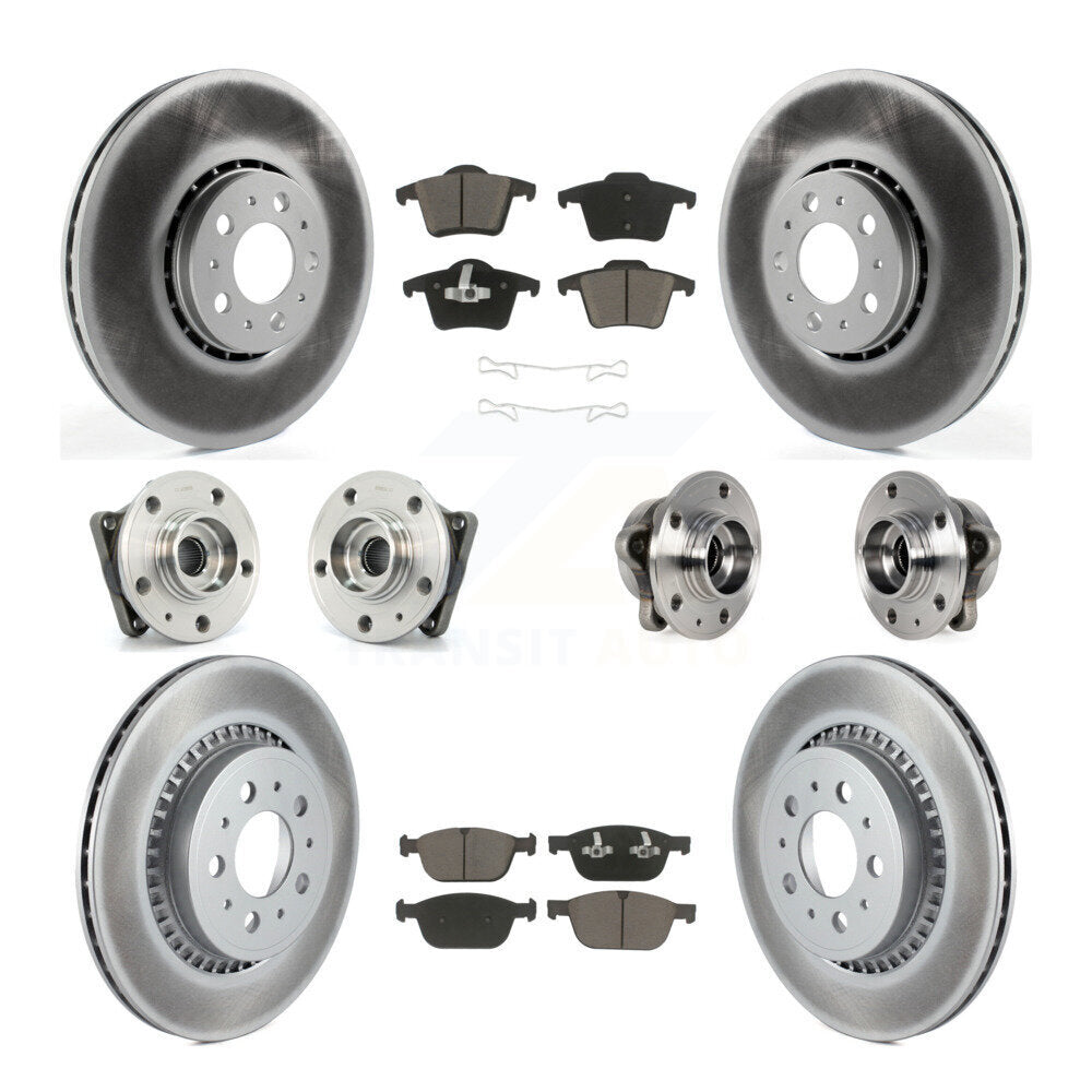 Hub Bearing Coat Brake Rotor Pads Front Rear Kit (10Pc) For 08-14 Volvo XC90 AWD