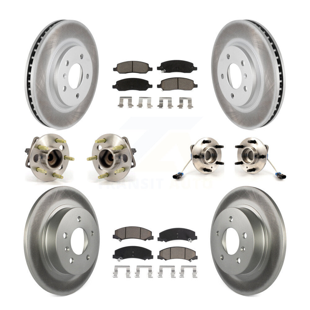 Hub Bearing Coated Disc Brake Rotor Pads Front Rear Kit (10Pc) For Buick Lucerne