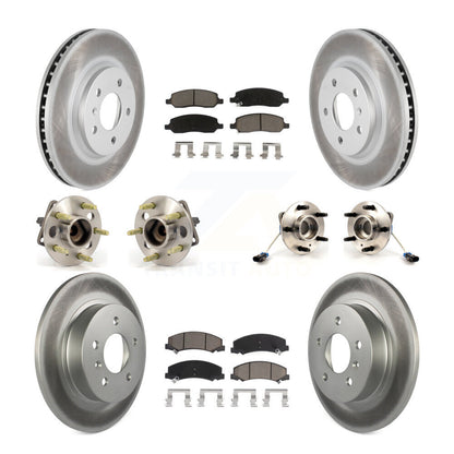 Hub Bearing Coated Disc Brake Rotor Pads Front Rear Kit (10Pc) For Buick Lucerne