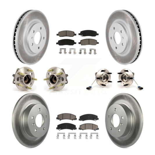 Hub Bearing Coated Disc Brake Rotor Pads Front Rear Kit (10Pc) For Buick Lucerne