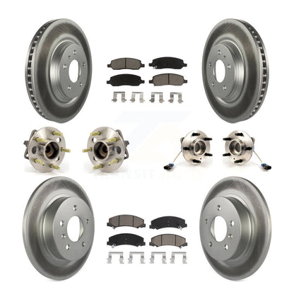 Hub Bearing Coated Brake Rotor Pads Front Rear Kit (10Pc) For Buick Lucerne 4.6L