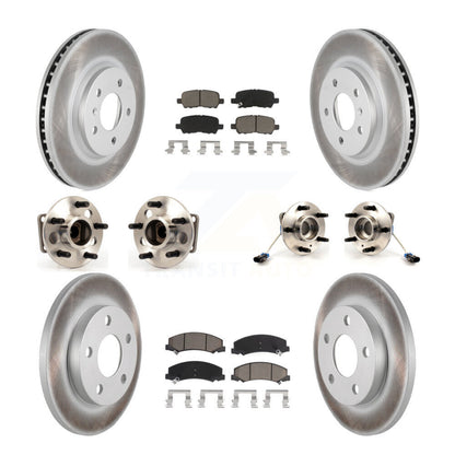 Hub Bearing Coated Brake Rotor & Pads Front Rear Kit (10Pc) For Chevrolet Impala