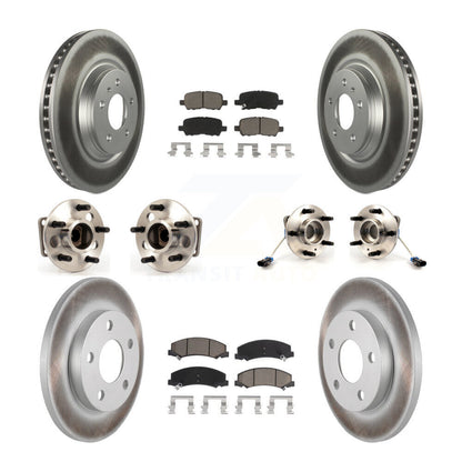 Hub Bearing Coated Brake Rotor & Pads Front Rear Kit (10Pc) For Chevrolet Impala
