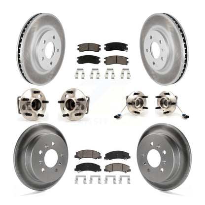 Hub Bearing Coated Brake Rotor & Pads Front Rear Kit (10Pc) For Chevrolet Impala