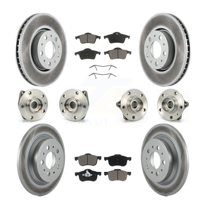 Hub Bearing Coated Brake Rotor Pads Front Rear Kit (10Pc) For Volvo S60 XC70 V70