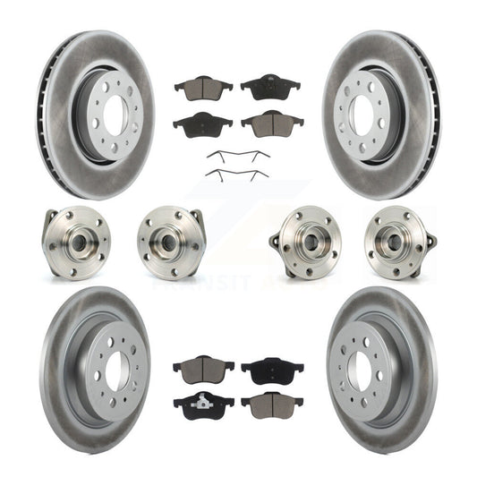 Hub Bearing Coated Brake Rotor Pads Front Rear Kit (10Pc) For Volvo S60 XC70 V70