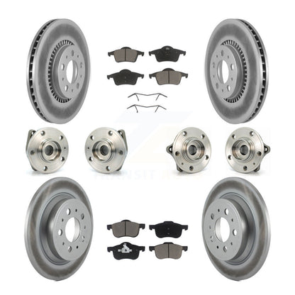Hub Bearing Coated Brake Rotor Pads Front Rear Kit (10Pc) For Volvo S60 XC70 V70