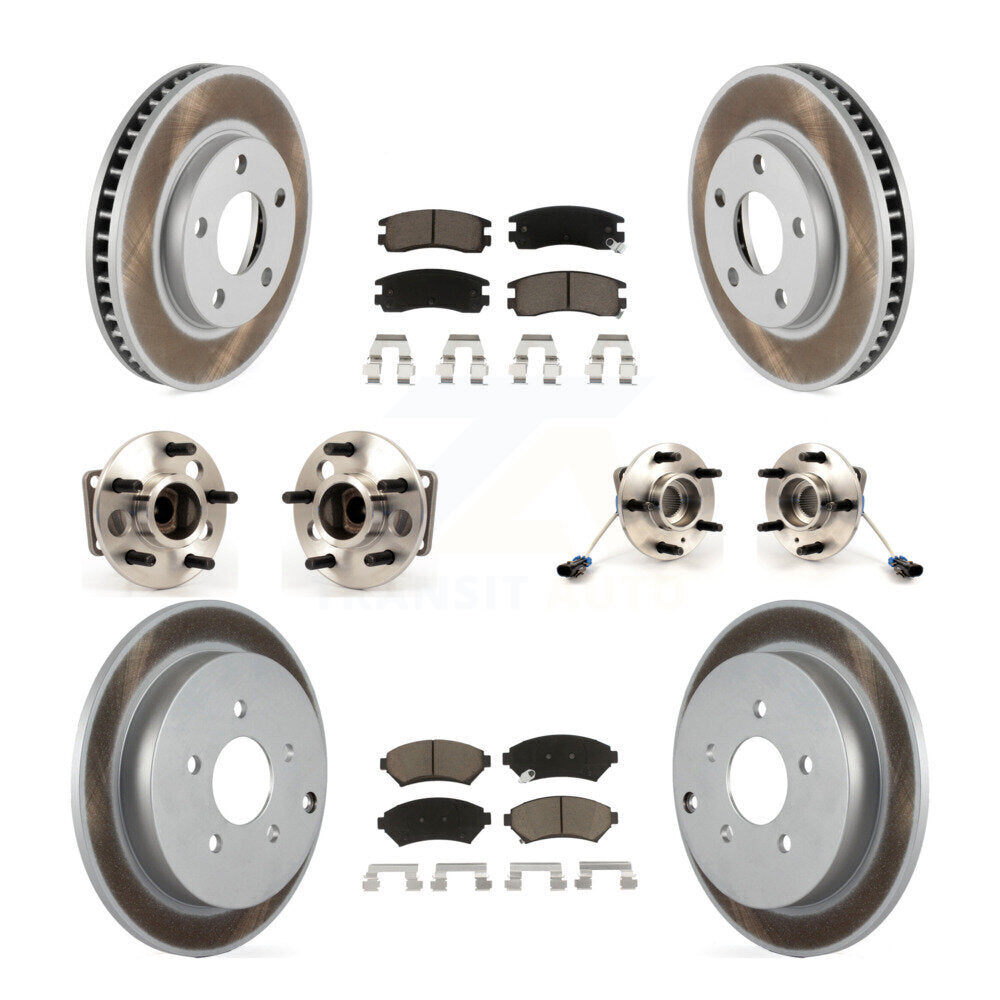 Hub Bearing Coated Brake Rotor And Pad Front Rear Kit (10Pc) For Pontiac Montana