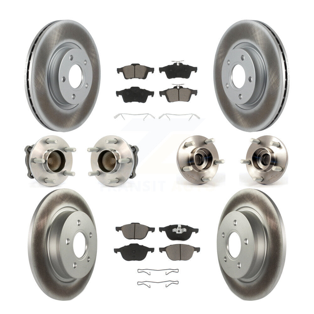 Hub Bearing Coat Brake Rotor Pad Front Rear Kit (10Pc) For Volvo S40 C30 V50 C70