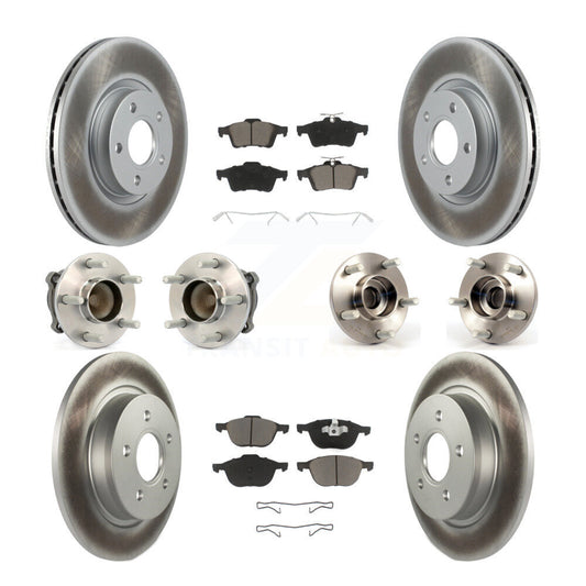 Hub Bearing Coat Brake Rotor Pad Front Rear Kit (10Pc) For Volvo S40 C30 V50 C70