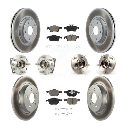 Hub Bearing Coated Brake Rotor & Pad Front Rear Kit (10Pc) For Volvo S40 V50 AWD