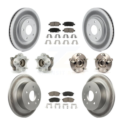 Hub Bearing Coated Disc Brake Rotor Pads Front Rear Kit (10Pc) For Nissan Sentra