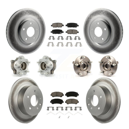 Hub Bearing Coated Disc Brake Rotor Pads Front Rear Kit (10Pc) For Nissan Sentra