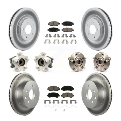 Hub Bearing Coated Brake Rotor Pad Front Rear Kit (10Pc) For Nissan Rogue Select