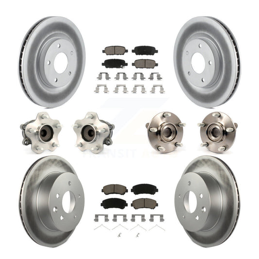 Hub Bearing Coated Brake Rotor Pad Front Rear Kit (10Pc) For Nissan Rogue Select
