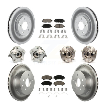 Hub Bearing Coated Brake Rotor & Pads Front Rear Kit (10Pc) For Nissan Rogue AWD