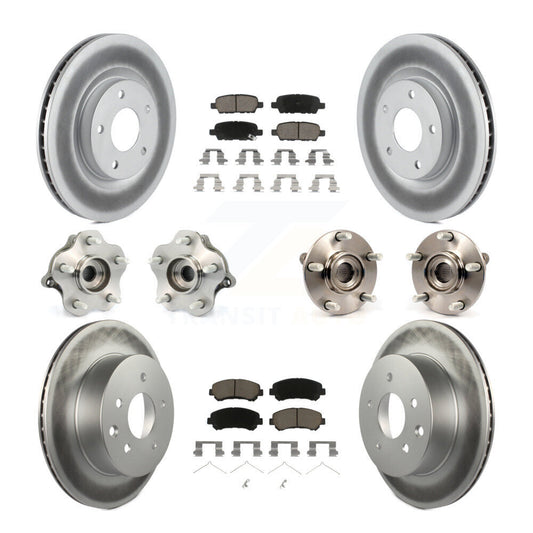 Hub Bearing Coated Brake Rotor & Pads Front Rear Kit (10Pc) For Nissan Rogue AWD