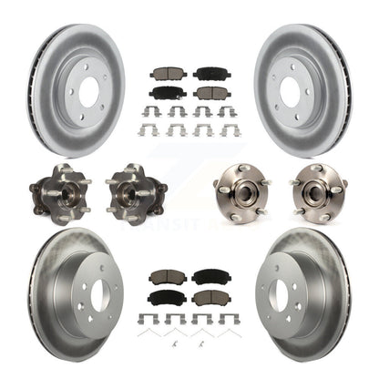Hub Bearing Coated Brake Rotor Pad Front Rear Kit (10Pc) For Nissan Rogue Select